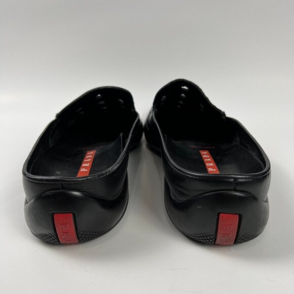 Prada Mule Ladies Black Leather Loafer Women's Size 37 7 US - Picture 3 of 9